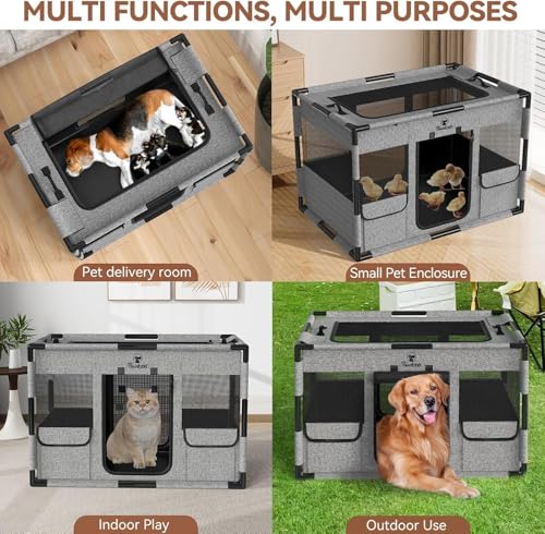 Cercadinho para cães e gatos, cerca de malha de tecido, caixa de canil grande e macia, caneta respir