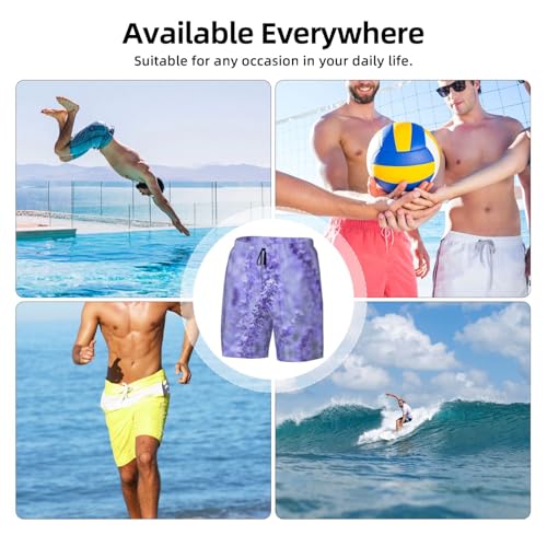 Maillot de bain violet homme avec doublure compression short de plage séchage rapide