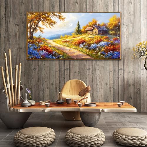 KELIYUAN Large Wall Art For Living Room Framed Canvas Wall Decor For Office Decorations For Bedroom Landscape Painting Pictures Prints Artworks Restaurant Kitchen Mural Modern Home Decor 20"X40"