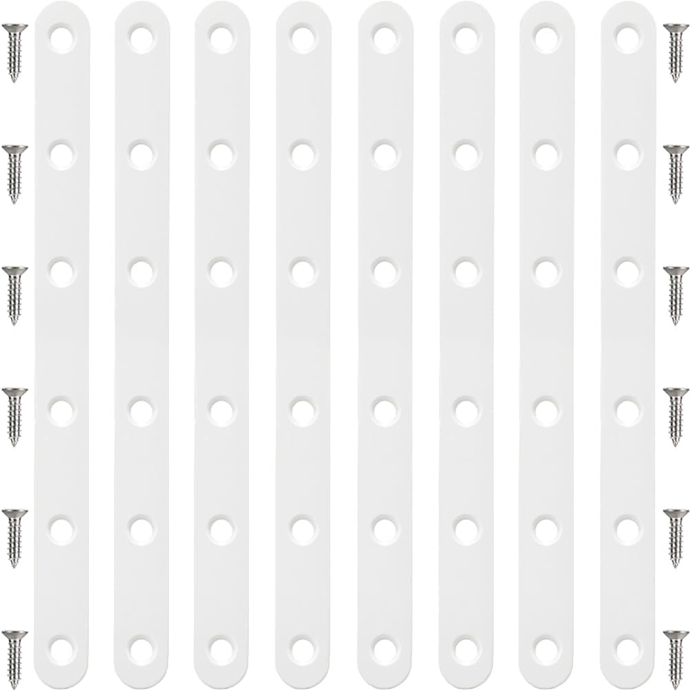 8 Pack White Straight MLK 8 Inch Stainless Steel Flat BrMLK Mending Plates