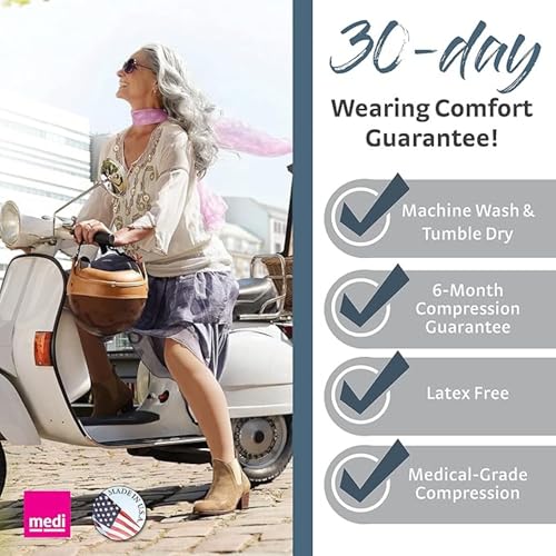 Image of mediven Plus for Men & Women, 20-30 mmHg - Open Toe, Knee High Compression Socks, Extra Wide III , Beige