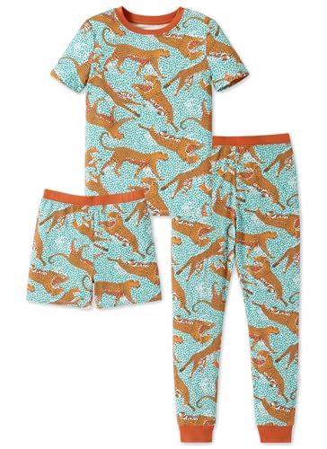 PATPAT Kids 3-Piece Pajama Set with Bamboo Viscose,Snug Fit Pjs for Boys and Girls,Comfort Sleepwear, Ages 2-12 Years