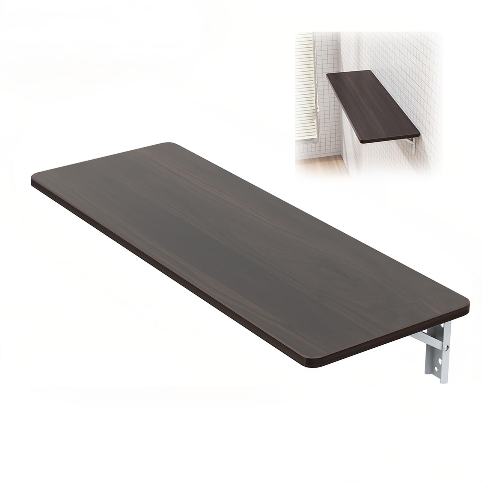 Bureau flottant rabattable et table à manger compacte pliante noire
