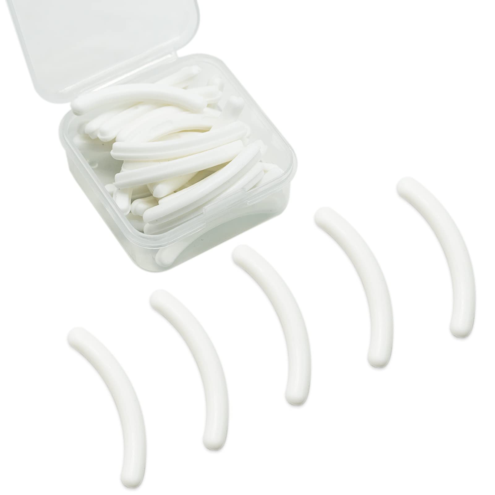 REBECASKYENS 24 Pcs White Eyelash Curler Refills, Silicone Pad Replacement, ABS Material, Universal Eyelash Curler Pads-picture-35