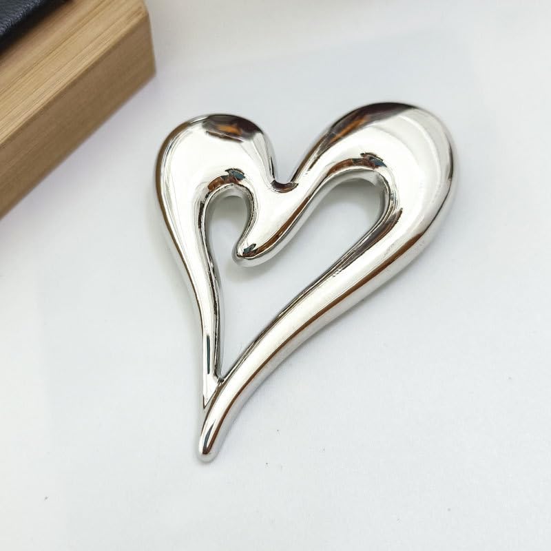 Image of Brooch Pins Heart Gold Lapel Hijab Cute Brooches for Women Fashion Jewelry Clothing Decoration Accessories
