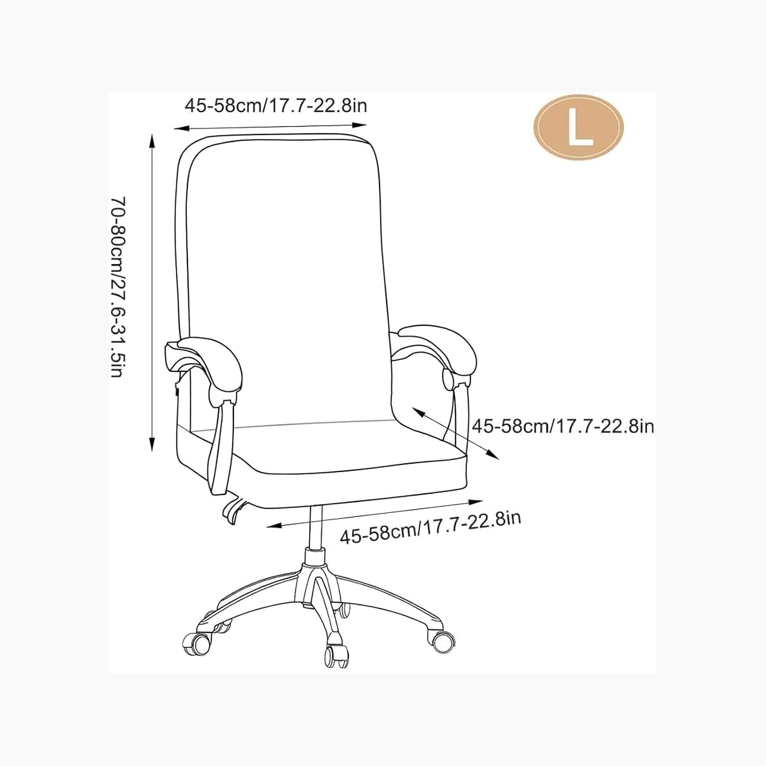 Chritmas Office Chair Covers Universal Protective Stretchable Slipcover for Modern Simplism Style High Back Boss Chair (No Chair)… (XMAS09, L)