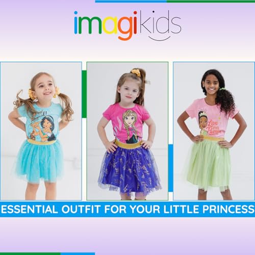 Image of Disney Princess Girls' T-Shirt and Tutu Skirt Set with Scrunchie Toddler to Big Kid