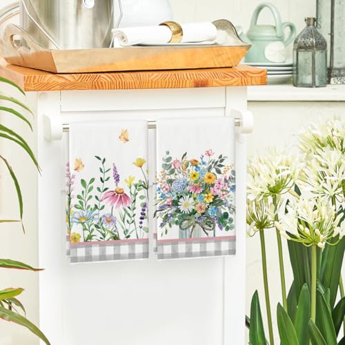 Artoidmodebuffaloplaidwildflowerfloralspringkitchentowelsdishtowels18x26inchfarmhousesummerdecorationhandtowelssetof2 Urban Country Home Decor Artoid mode buffalo plaid wildflower floral spring kitchen towels dish towels 18×26 inch farmhouse summer decoration hand towels set of 2 urban country home decor