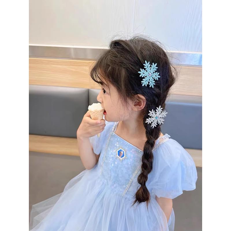 Miniatura 6 de 6 pinzas para el cabello de copos de nieve de princesa, accesorios para el cabello de Navidad para mujeres y niñas, pinzas para el cabello con lazo