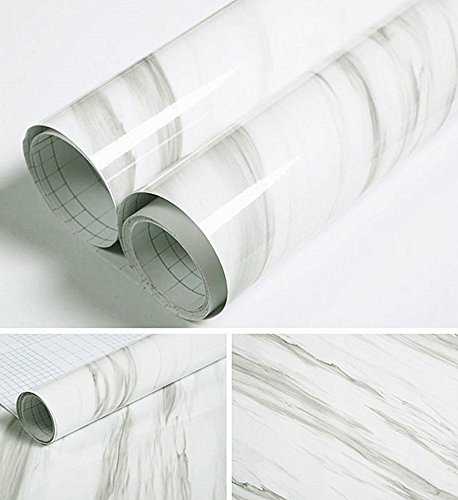 Moyishi Granite Look Marble Gloss Film Vinyl Self Adhesive Counter Top Peel and Stick Wall Decal 15.8