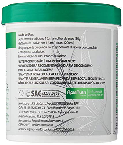 Chá Solúvel (200G) - Sabor Chá Verde - Limão, Apisnutri