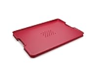 Joseph Joseph Cut&Carve Plus - Non-Slip, Multi-Function, Double-Sided Cutting Board for Food Preparation and Carving- Dishwasher Safe, Extra Large, Red