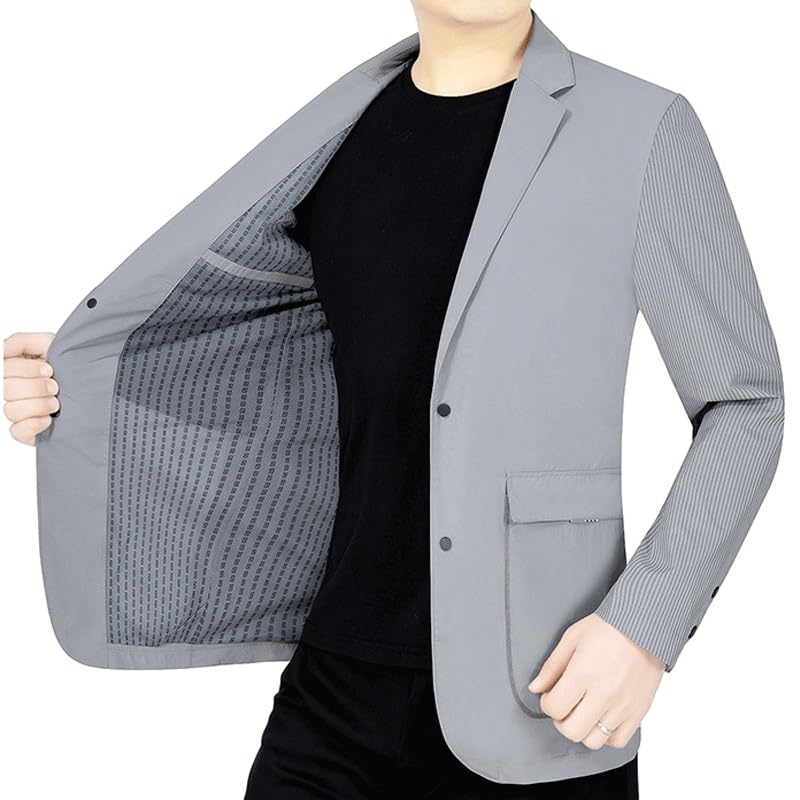 Mens Gray Blazers Vintage Blend Sport Coat Suit Jacket with Pockets2