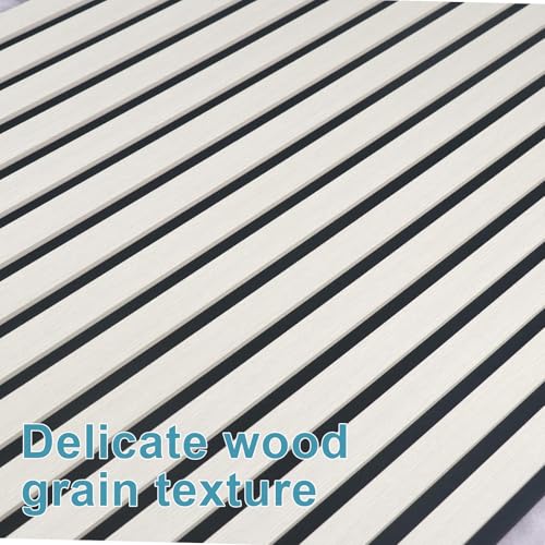 Image of Wood Slat Acoustic Wall Panels, White, 4 Pack, 47.2 x 23.6 in