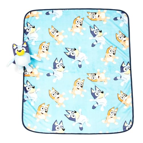 Bluey Plush Mini Pillow Buddy & Travel Throw Set - Kids Blanket Set