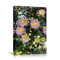 Canvas Wall Art Pink Fields Bohemian Colorful Floral Group Multicolor Photography - 12x18 inches