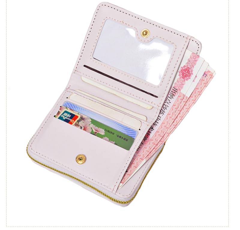 Cute Wallet Girls Wallet Coquette Stuff, Coquette Trifold Trendy Wallet Y2k Aesthetic Card Holder Short Purse Card Cases (Bunny)3