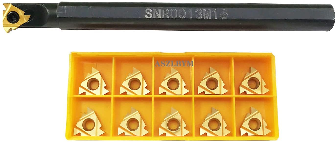 SNR0013M16 CNC Lathe Internal Threading Boring Bar Turning Tool Holder with 10pcs 16IR AG60 Carbide Turning Insert+10PCS 16IR, Threading Boring bar)
