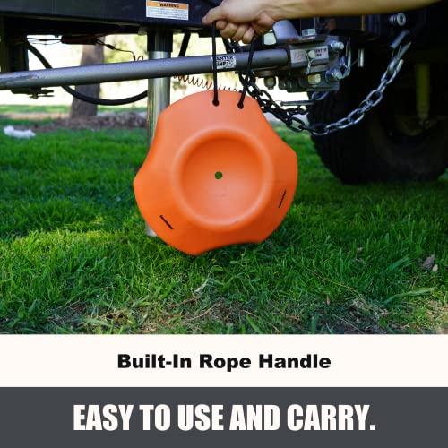 SecurityMan Trailer Wheel Dock Chock - Prevents Jack from Sinking into Mud, Dirt, Grass, Etc. - Supports 4400lbs with Easy to Position Rope Handle - Trailer Tongue Jack Wheel Chock - Orange