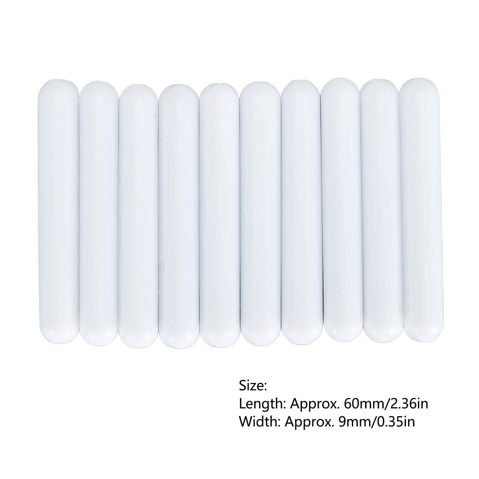 Generic Barra Agitadora Magnética de Laboratorio, 10 Unidades, 60 X 9 Mm, Blanca, Inerte a los Productos Químicos con Excelente Dureza Mecánica, Ampliamente Utilizada para Agitar Sustancias Mixtas en