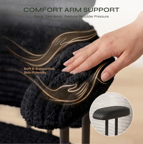 Image of Pinmoco ADHD Cross Legged Office Chair, 3-Zone Back Support, Wide Seat | Ultra-soft plush seat with armrests. Extra-wide for cross-legged & ADHD sitting. 3-zone support: neck, mid-back & lumbar.