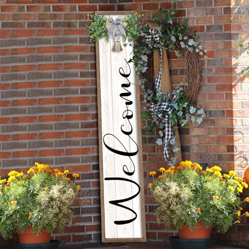 Outdoor-Welcome-Sign-for-Front-Porch-Standing-45X9-Vertical-Leaner-Wood-Frame-Tall-Outside-Rustic-Large-farmhouse-Home-Decor-Welcome-Sign-for-Front-Door-Decorations-Wood-White Outdoor Welcome Sign for Front Porch Standing 45X9 Vertical Leaner Wood Frame Tall Outside Rustic Large farmhouse Home Decor Welcome Sign for Front Door Decorations Wood White