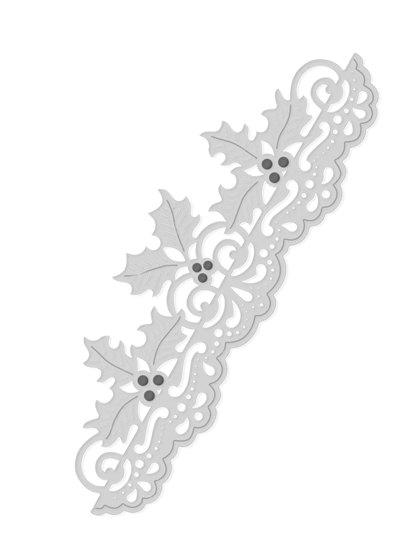 Sweet Dixie Metal Cutting Dies Fancy Holly Edger, Silver
