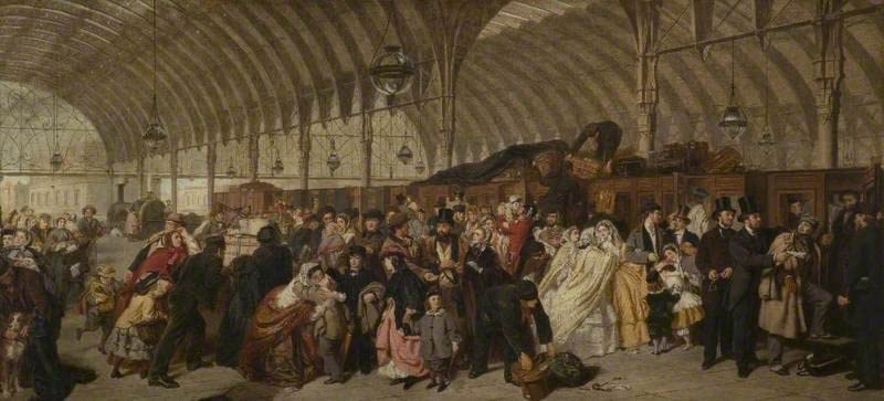 Affiche Toile gare William Powell Frith 60x90cm pour habiller mur blanc