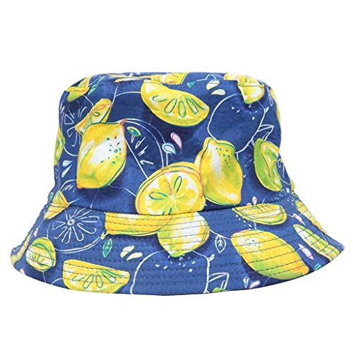 Chapeaux de seau motif fruits double face bob soleil mignon