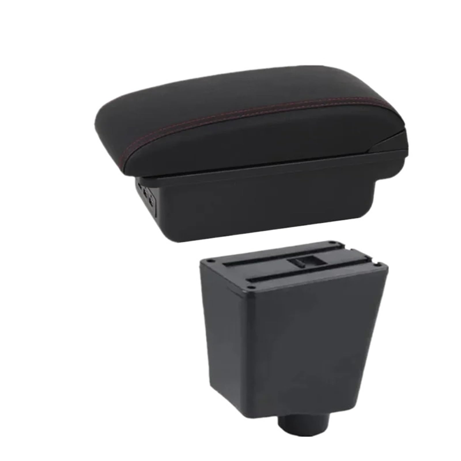 Ggwqoops Car Armrests For SEAT For Ibiza III 2001-2008 Armrest Box Car Storage Retrofit Accessories Armrest Box(B1 red line 3USB)