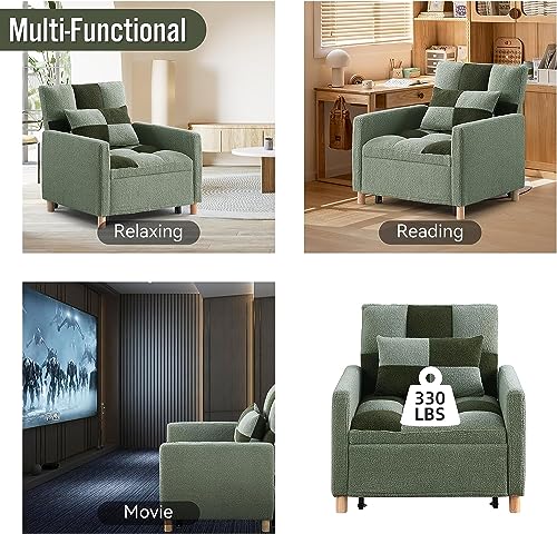 Sillón Convertible Plegable Verde miniatura 5