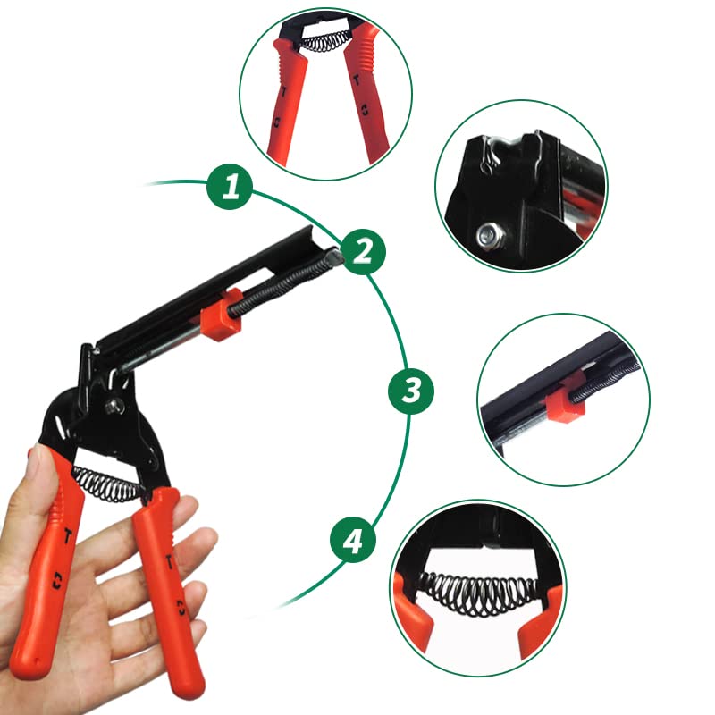 Alicates de anillo de uñas tipo M con 1200 clips M, abrazadera de jaula multifunción, kit de alicates para jaulas de animales, instalación de cercas, reparación de cercas, herramientas manuales (rojo)