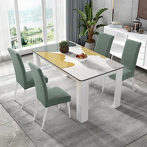 Fuloon 4pcs Chair Covers Dining Room Chair Cover Spandex Polyester High Chair Covers Protector Removable Washable Slipcovers green - Image 4
