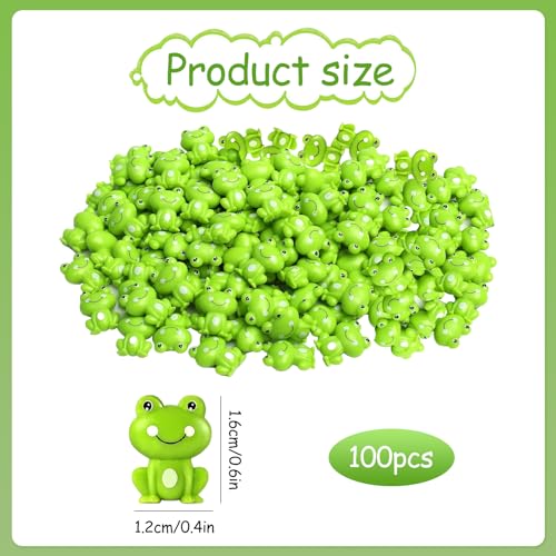SUPRROW 100Pcs Mini Grüne Plastik Frosch, Mini Frösche Grüne Frosch-Figuren,Fairy Garden Miniatur Figuren für Aquarium Garten,Frosch Dekorationen für Party