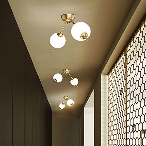 Luz de techo clásica para comedor y dormitorio con vidrio esmerilado 3