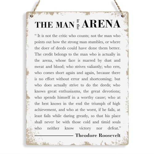 Motivational Wood Wall Art Inspirational The Man in The Arena