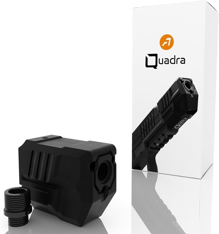 Tracer Unit Quadra/Quadra-S for Airsoft Green Red BB Glow in the Dark | 14mm CCW Flare/RGB Simulated with M14- to M11+ Adaptor for Glow in the Dark