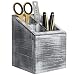 MyGift Vintage Gray Wood 4 Slot Pen & Pencil Holder Box