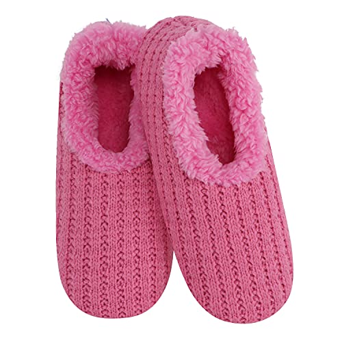 Image of Snoozies Womens Textured Slipper Socks Fuzzy House Slippers