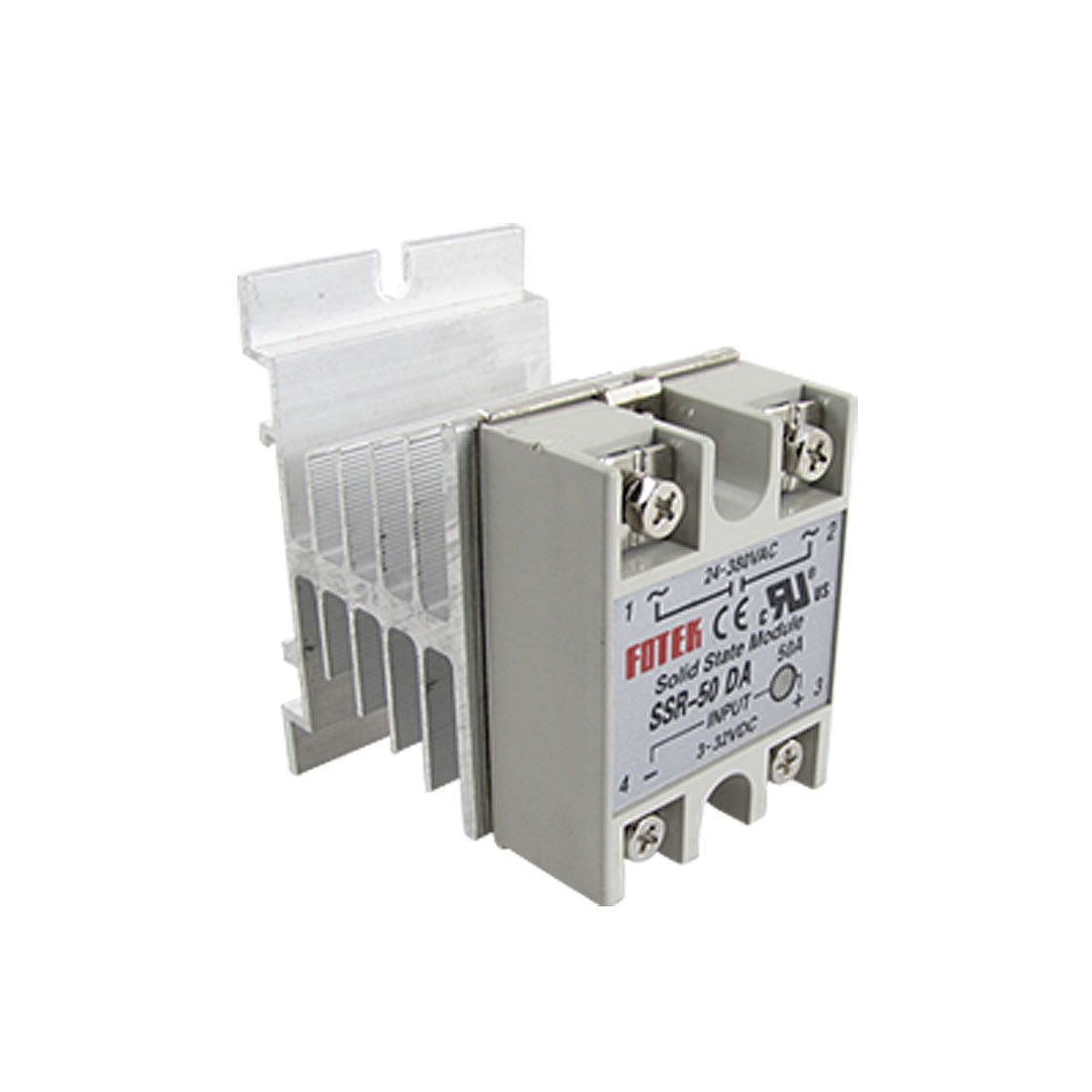 Relé de estado sólido SSR-50DA de 50A con disipador de calor y entrada DC3-32V