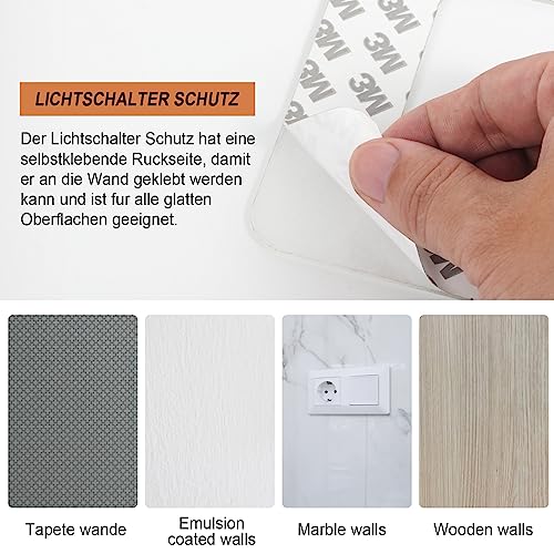 Beekeg 4 Stücke lichtschalter Schutz,wandschutz für lichtschalter,Tapetenschutz für Steckdose und Lichtschalter,steckdosenblende für jedes Schalterprogramm-Transparent 4er 3-fach