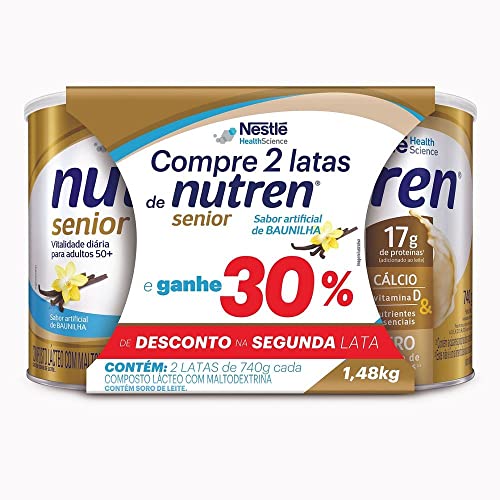Complemento Alimentar Nutren Senior Baunilha Lata 2 Unidades De 740g  Cada