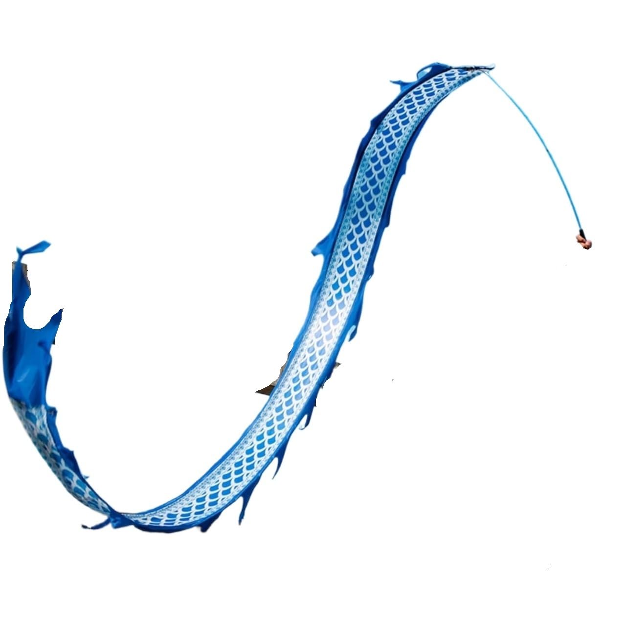 Dragon Dance Ribbons Dragon Poi Waschbares Band-Streamer-Set mit Schaumstoffstange, Reisetasche, Mehrfarbig, 3–5 m (blau, 300 cm)(Blue,5M)