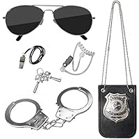 Hifot 5 piezas Accesorios Disfraz Policia, Placa de policía y