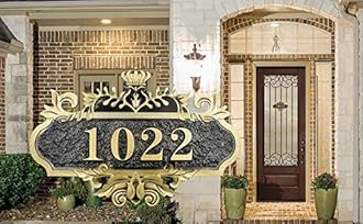 ITODA Personalized Address Plaque for Door Custom House Number Sign Door Room Wall Mounted Acrylic Plate for Home Office Hotel Apartment Yard Or Mailbox (1-6 Character) - 7.5x4.3 inch