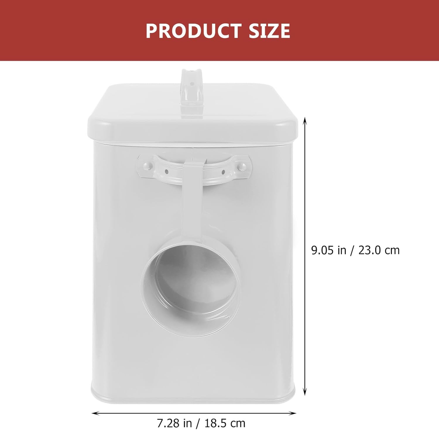 Iron Pet Food Storage Container and Laundry Powder Bucket, White Iron Airtight Rice Canister for Kitchen and Pet Supplies,