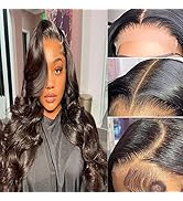 5x5 HD Lace Closure Wigs for Black Women Human Hair 150% Density Body Wave 5x5 Transparent Lace F...