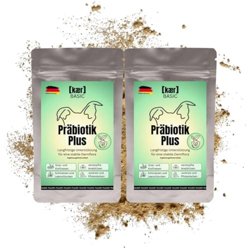 kaer basic Präbiotik Plus Pulver für Hunde, 2X 200g - Probiotika zur Futterergänzung, Darmflora aufbauen, Darmbakterien, Darmsanierung Ergänzungsmittel, Darmkur