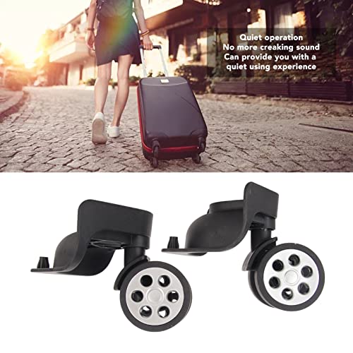 TOPINCN Swivel Wheel, 2pcs Luggage Wheels Replacement Parts, Black Locking 360 Degree Rotation Quiet Universal Luggage Wheels2