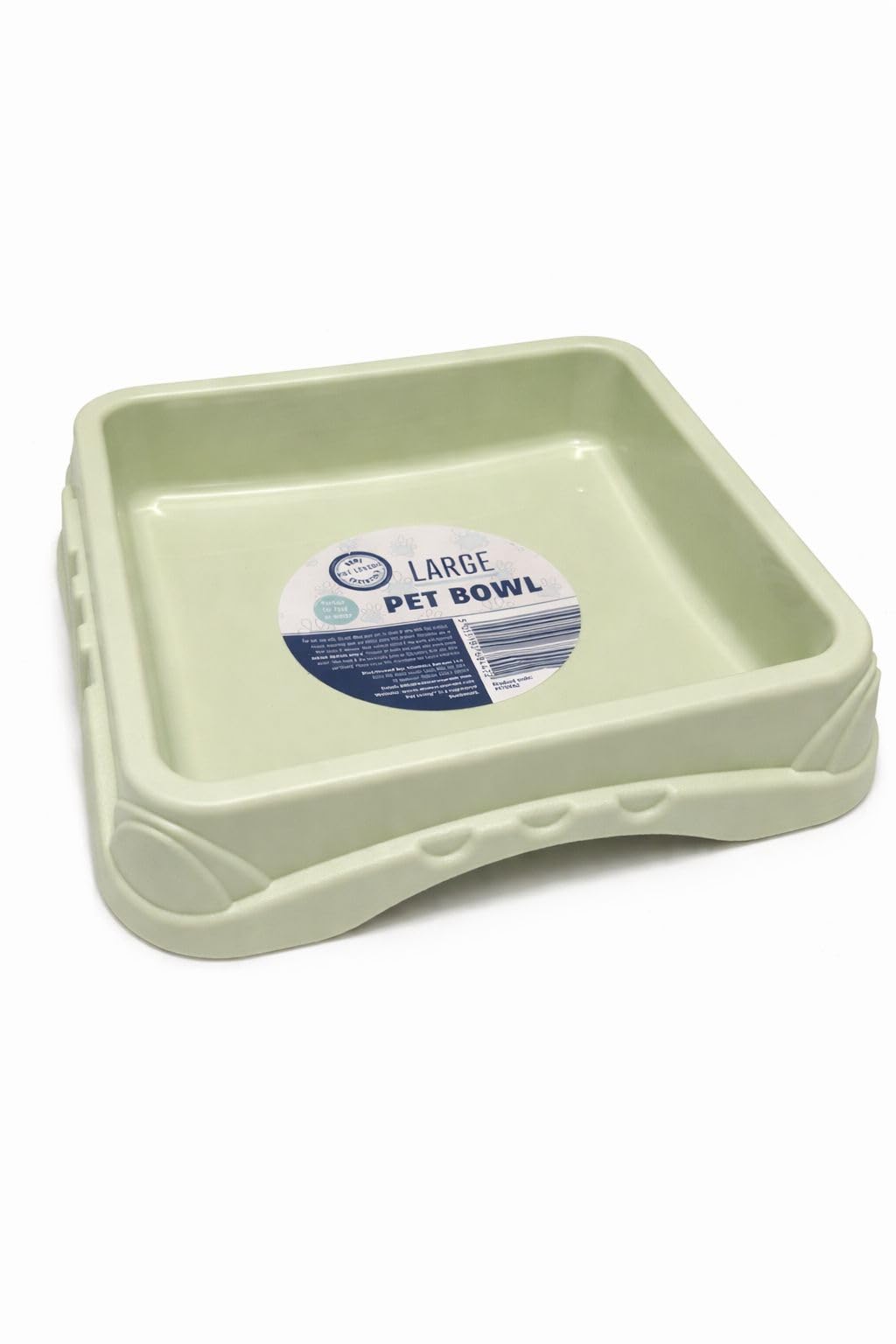 Large Pet Bowl Stylish Plastic Dog Bowl Square Pet Food Bowl for Dogs and Cats, Available in Pink, Green, Blue (Sea Green)